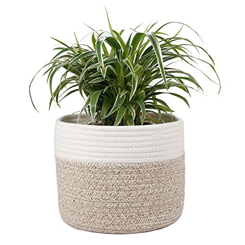Woven Cotton Rope Plant Basket for 8" Flower Pot H7.5 x W8.5