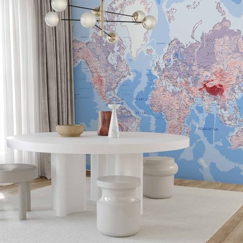 Wall Mural World Map 193x138 in (10 Count)