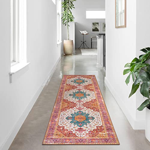 Ultra Thin Washable Pink Long Bathroom Rug