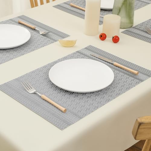 Lunar Grey Placemats Set of 6 (6 Count)