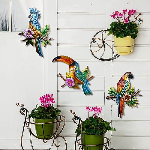 Metal Parrot Wall Decor Tropical Outdoor Wall Decor Parrot Outdoor Wall Art