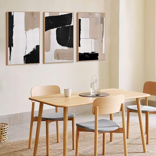 Large Abstract Neutral Framed Canvas Wall Art