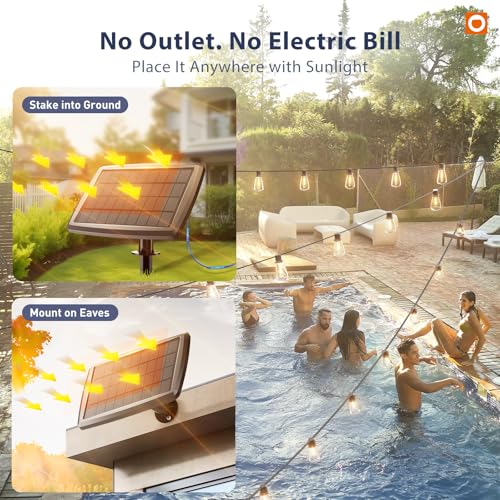 78(72+6) FT Solar String Lights Waterproof with Remote USB, 24+2 LED (78 Foot)