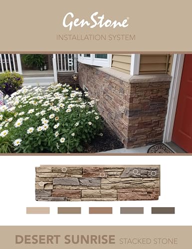 Faux Stacked Stone Panel 41" x 11.25" in Desert Sunrise Color for Do It Yourself Friendly Home Improvement Projects (3.21 Sq Ft)