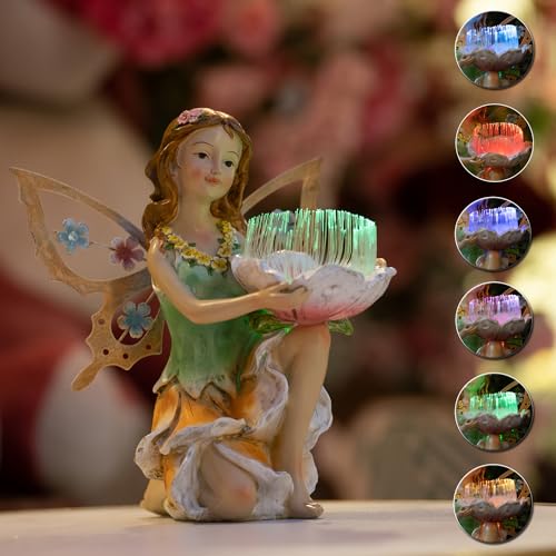 Solar Fairy Garden Statue Lights Outdoor Decor