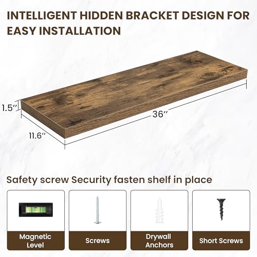 36 Inch Floating Shelves (2 Count)