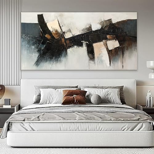 Large Abstract Wall Art For Living Room Prints Artwork Abstract Canvas Art Wall Decor Black Wall Art Modern Painting Print Picture For Hotel Office Home Artwork 29x58 Inch