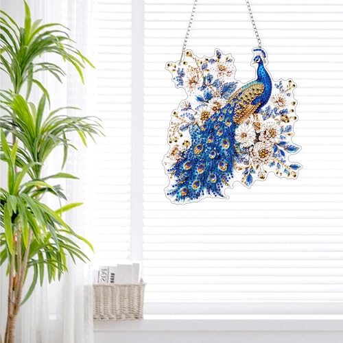 DIY Peacock Diamond Painting Hanging Ornament