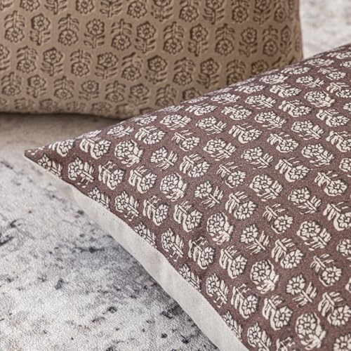 Decorative Floral Print Throw Pillow Covers 20×20 Inch (2 Count)