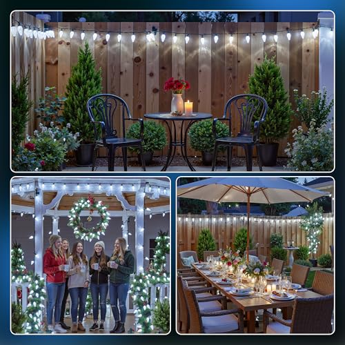 2 Pack White C9 LED Christmas Lights Outdoor (50 Count)