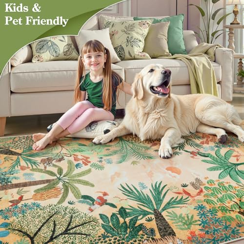 Large 9x12 Forest Area Rug for Living Room (108 Sq Ft)