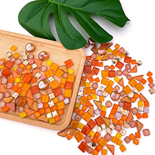 Assorted Orange Irregular Crystal Mosaic Tiles (9 Ounce)