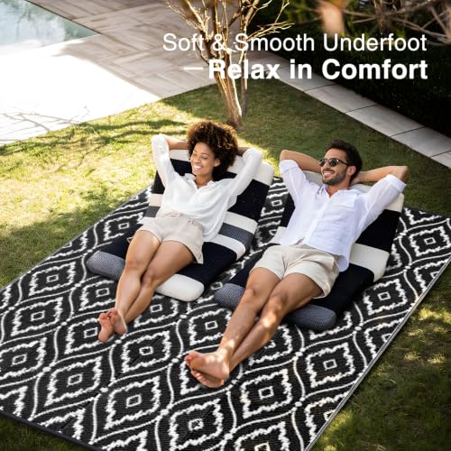 Outdoor Rug 6x9 ft Waterproof Reversible Braided Mat