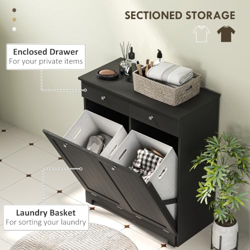 Laundry Cabinet with 2 Removable Baskets