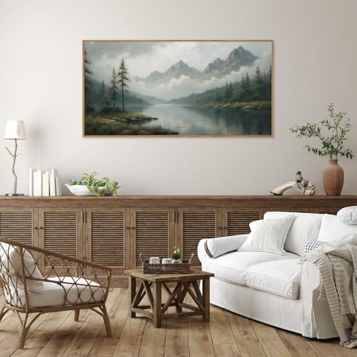 Large Green Forest Framed Canvas Wall Art