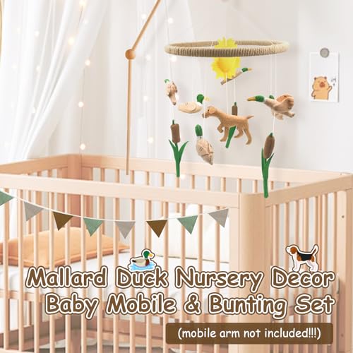 Mallard Duck Baby Crib Mobile Set with 7.75ft Pennant Banner Flags