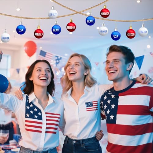 24Pcs 4th of July Patriotic Ornaments (24 Count)