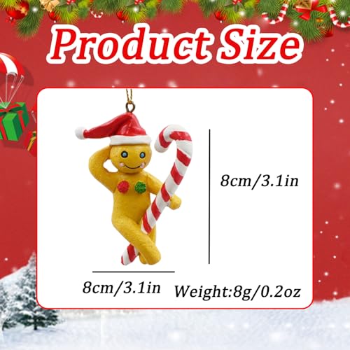 10Pcs Christmas Hanging Ornaments Santa Claus Gingerbread Man
