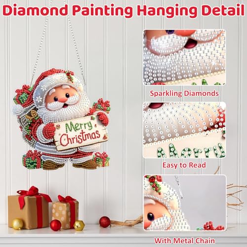 Christmas Santa Claus Diamond Art Hanging Kits for Adult