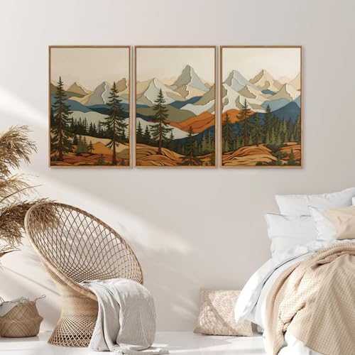 Vintage Mountains Framed Canvas Wall Art (3 Count)