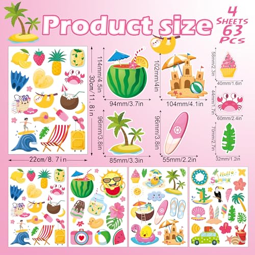 Large Summer Window Clings (63 Count)