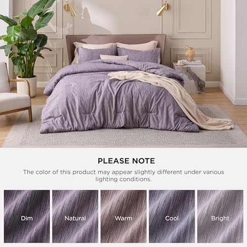 Gray Purple Full Size Comforter Set