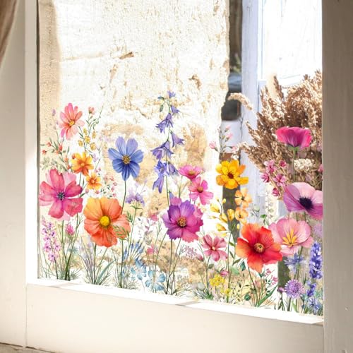 Colorful Flower Garden Window Clings