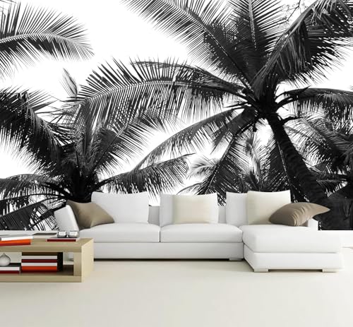 Black Palm Tree Tropical Wallpaper Mural Peel and Stick for Bedroom