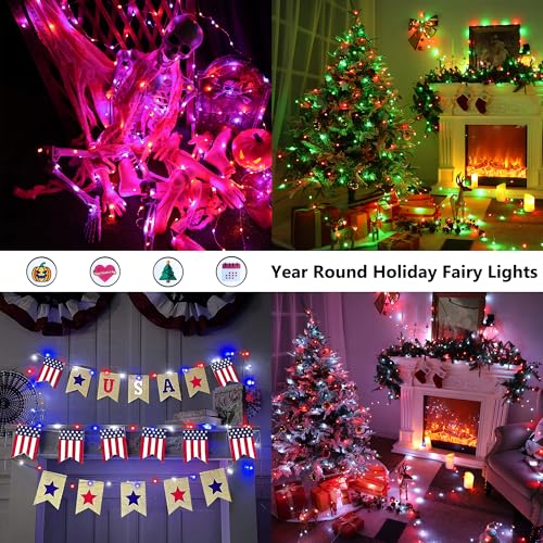 Color Changing Fairy String Lights 66ft 200 LED for Xmas Halloween (66 Foot)