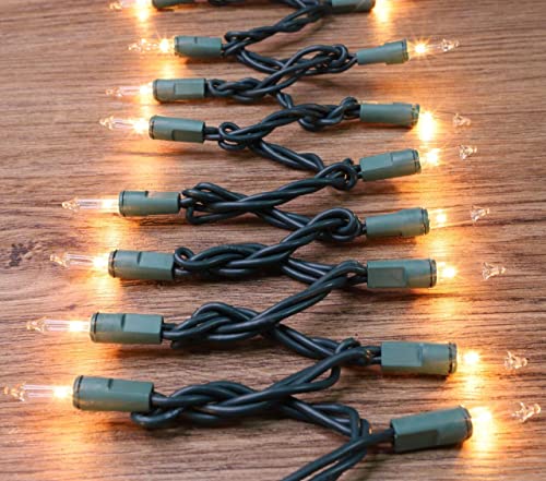 Green Wire Clear Incandescent Bulb 100 Mini String Lights for Indoor Christmas Tree Garland Birthday Wedding Party Festival Decoration (100 Count)