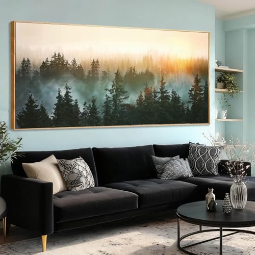 Nature Wall Art Tree Wood Wall Decor Forest Canvas Pictures 32"x70" Bedroom Artwork Over Bed Poster for Dining Room Office