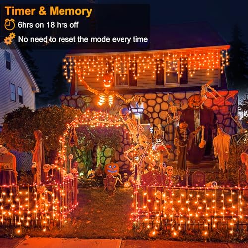 Orange Halloween Lights Outdoor Indoor