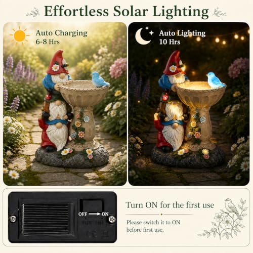 Solar Gnome Statues for Garden Decor