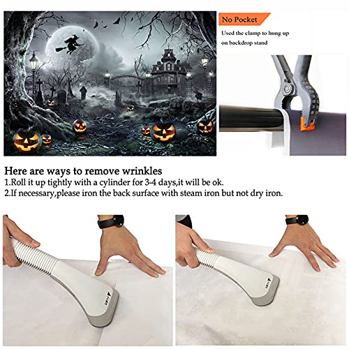 7x5ft Gray Halloween Backdrop Spooky Photography Background