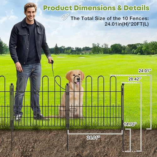 Garden Animal Barrier with Gate (10 Count)