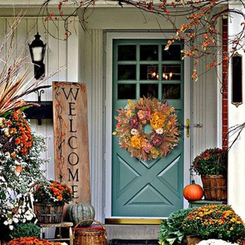 24 Inch Fall Harvest Front Door Wreath Autumn Thanksgiving Decor