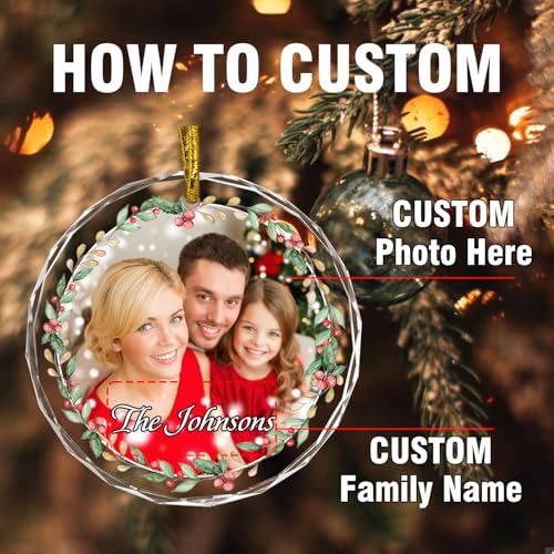 Custom Glass Ornaments Gifts for Christmas for Mom Dad