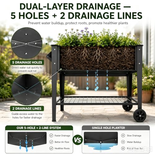 Elevate 32" Raised Garden Bed with Wheels