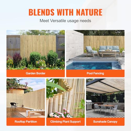 Natural Rolled Bamboo Fence (24 Sq Ft)