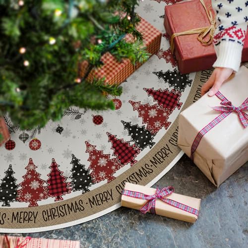 Ornaments Snowflake Merry Christmas Tree Skirt 48 Inch