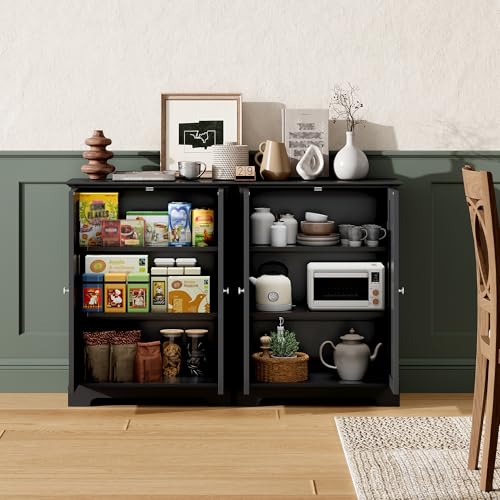 Bathroom Floor Cabinet with 2 Doors and Adjustable Shelves