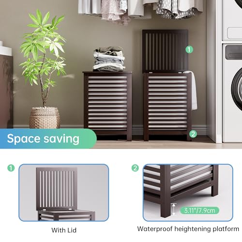 Double Laundry Hamper with Lid