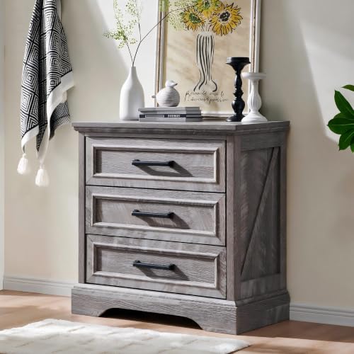 22" Farmhouse 3 Drawer Dresser for Bedroom