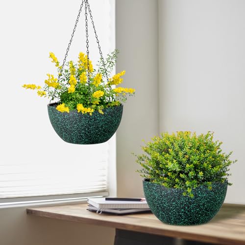 10 inch Hanging Planters for Indoor Outdoor Plants (2 Count)