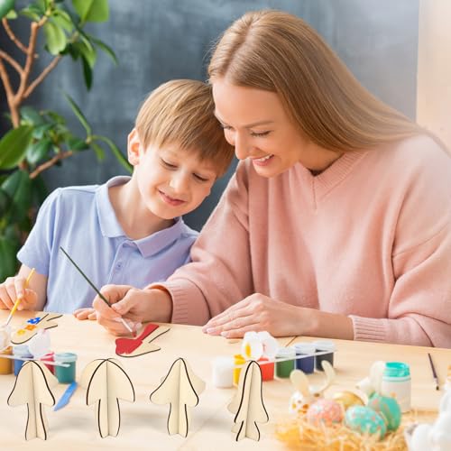 DIY 3D Wood Crafts to Paint (24 Count)