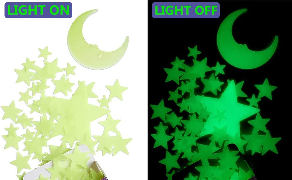 200 Pcs Glow in the Dark Stars with Moon
