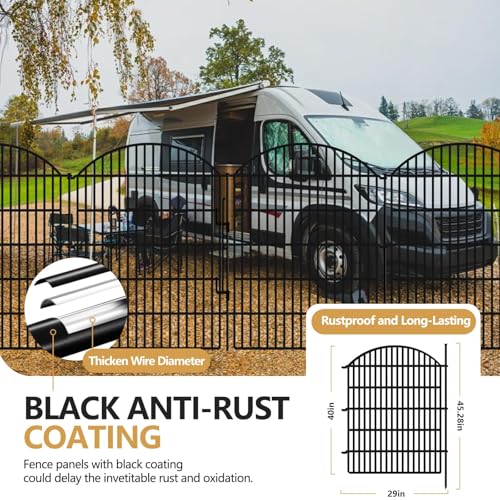15 Panels Decorative Garden Fence with Lock