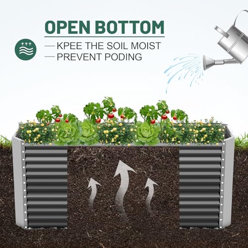 8x4x3ft Rectangular Galvanized Raised Garden Beds