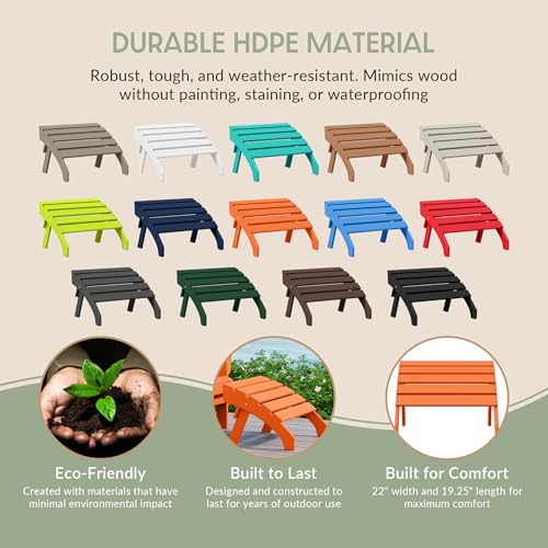 Dylan Outdoor Patio HDPE Adirondack Ottoman Footrest
