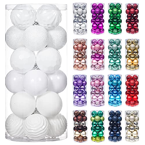 24ct Christmas Ball Ornaments Shatterproof Xmas Tree Hanging Balls Decorations Perfect for Halloween Decorations Holiday Wedding Christmas Decor (34 Count)